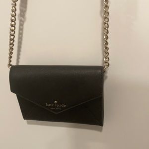 Black and gold chain handbag